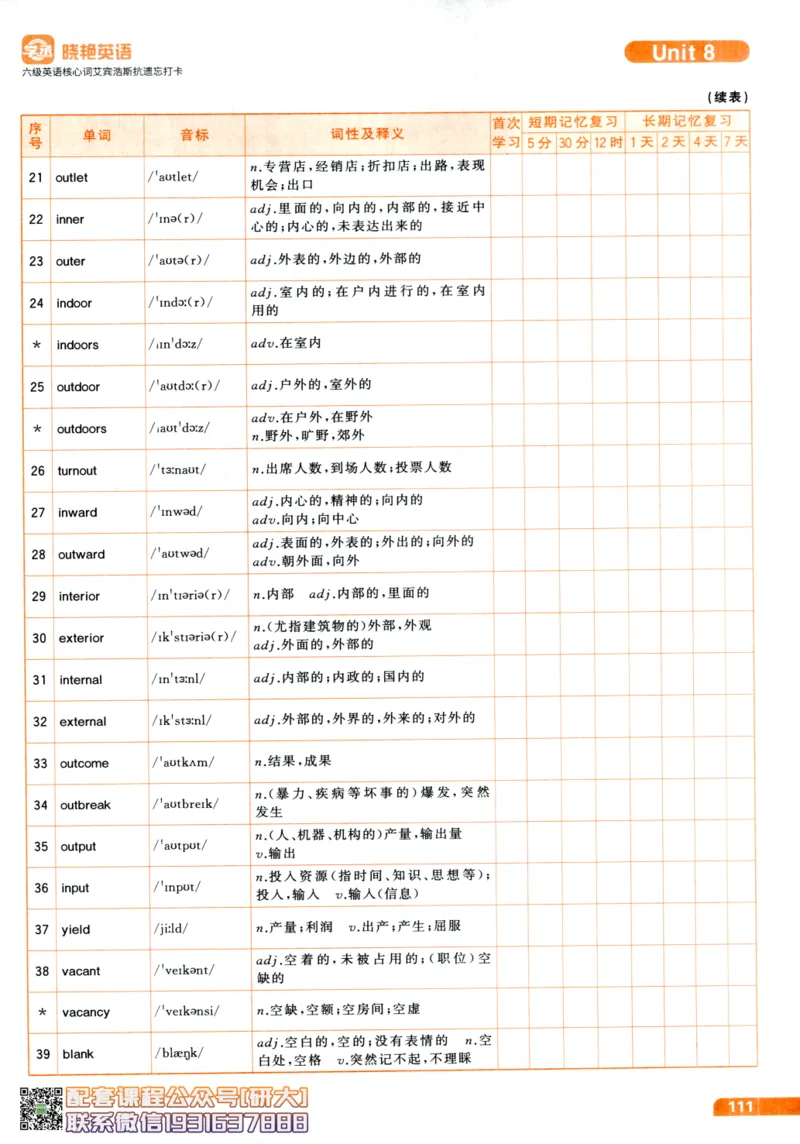 26英语六级-核心词-艾宾浩斯抗遗忘打卡--刘晓燕_2026年6月其他机构_06.2026六级英语26年06月_06.2026六级英语刘晓燕班_00.书籍讲义