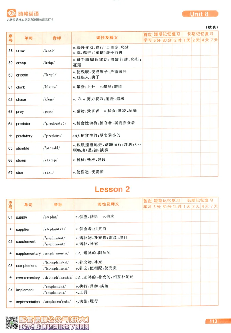 26英语六级-核心词-艾宾浩斯抗遗忘打卡--刘晓燕_2026年6月其他机构_06.2026六级英语26年06月_06.2026六级英语刘晓燕班_00.书籍讲义