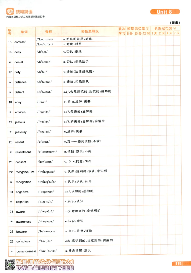 26英语六级-核心词-艾宾浩斯抗遗忘打卡--刘晓燕_2026年6月其他机构_06.2026六级英语26年06月_06.2026六级英语刘晓燕班_00.书籍讲义