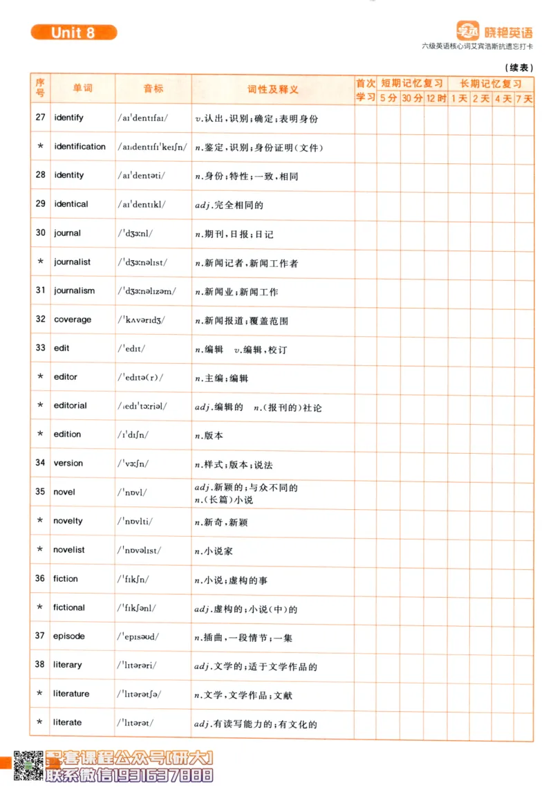 26英语六级-核心词-艾宾浩斯抗遗忘打卡--刘晓燕_2026年6月其他机构_06.2026六级英语26年06月_06.2026六级英语刘晓燕班_00.书籍讲义