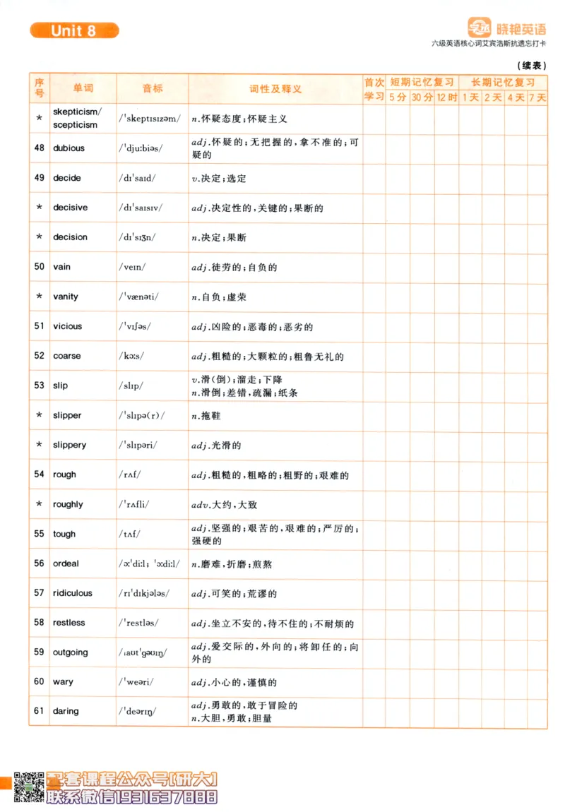 26英语六级-核心词-艾宾浩斯抗遗忘打卡--刘晓燕_2026年6月其他机构_06.2026六级英语26年06月_06.2026六级英语刘晓燕班_00.书籍讲义