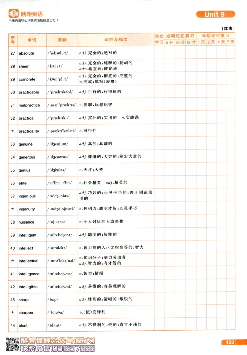 26英语六级-核心词-艾宾浩斯抗遗忘打卡--刘晓燕_2026年6月其他机构_06.2026六级英语26年06月_06.2026六级英语刘晓燕班_00.书籍讲义