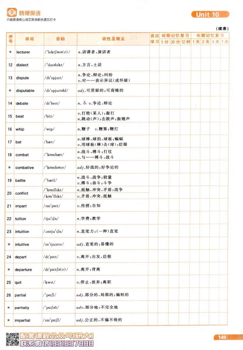 26英语六级-核心词-艾宾浩斯抗遗忘打卡--刘晓燕_2026年6月其他机构_06.2026六级英语26年06月_06.2026六级英语刘晓燕班_00.书籍讲义
