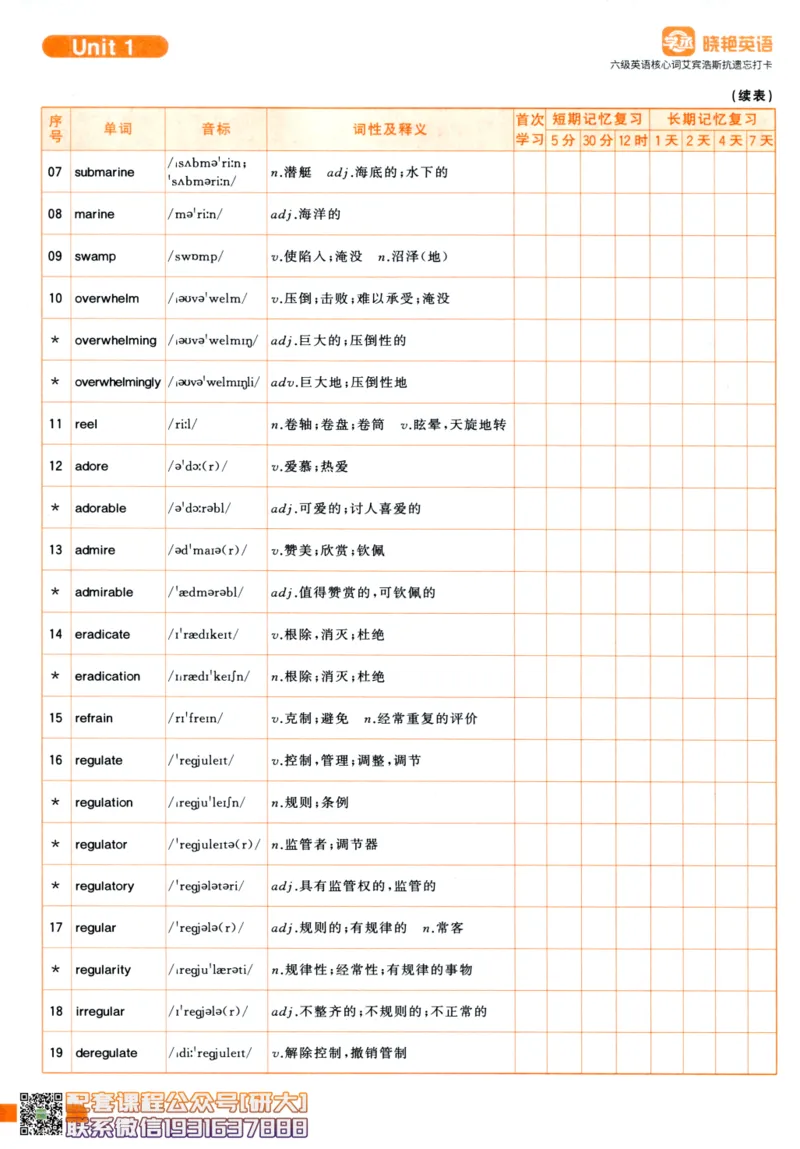 26英语六级-核心词-艾宾浩斯抗遗忘打卡--刘晓燕_2026年6月其他机构_06.2026六级英语26年06月_06.2026六级英语刘晓燕班_00.书籍讲义
