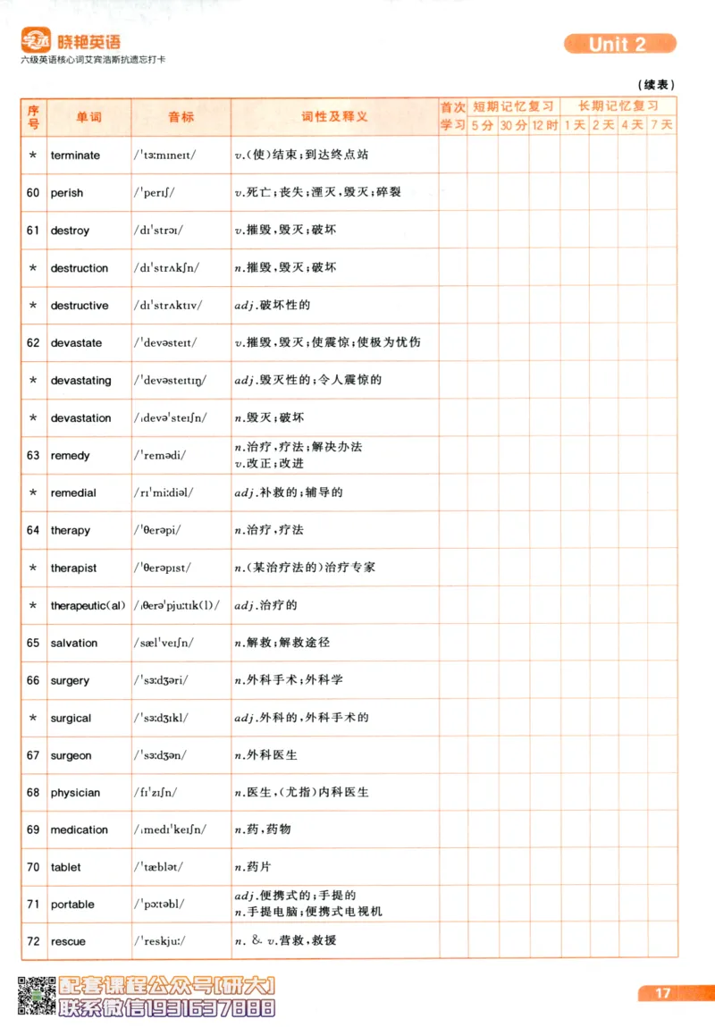 26英语六级-核心词-艾宾浩斯抗遗忘打卡--刘晓燕_2026年6月其他机构_06.2026六级英语26年06月_06.2026六级英语刘晓燕班_00.书籍讲义