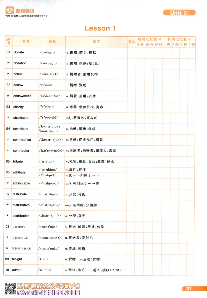 26英语六级-核心词-艾宾浩斯抗遗忘打卡--刘晓燕_2026年6月其他机构_06.2026六级英语26年06月_06.2026六级英语刘晓燕班_00.书籍讲义