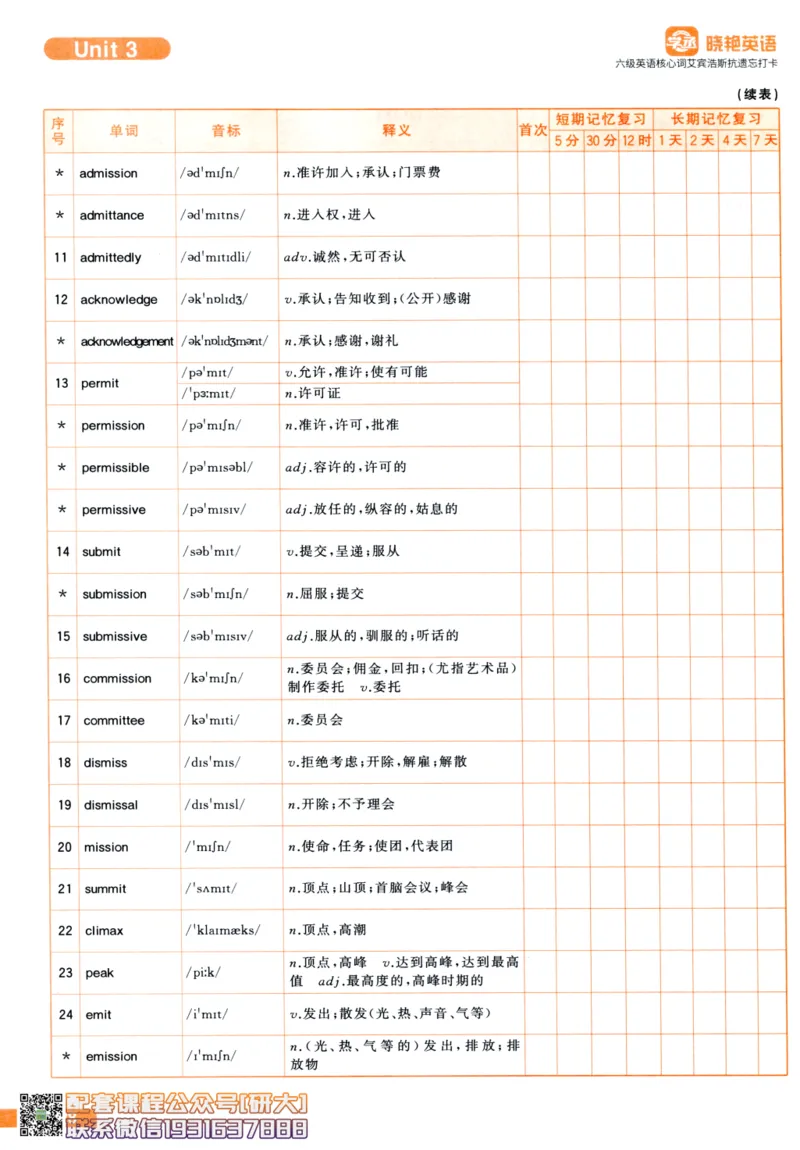 26英语六级-核心词-艾宾浩斯抗遗忘打卡--刘晓燕_2026年6月其他机构_06.2026六级英语26年06月_06.2026六级英语刘晓燕班_00.书籍讲义