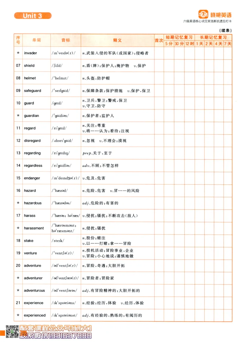 26英语六级-核心词-艾宾浩斯抗遗忘打卡--刘晓燕_2026年6月其他机构_06.2026六级英语26年06月_06.2026六级英语刘晓燕班_00.书籍讲义