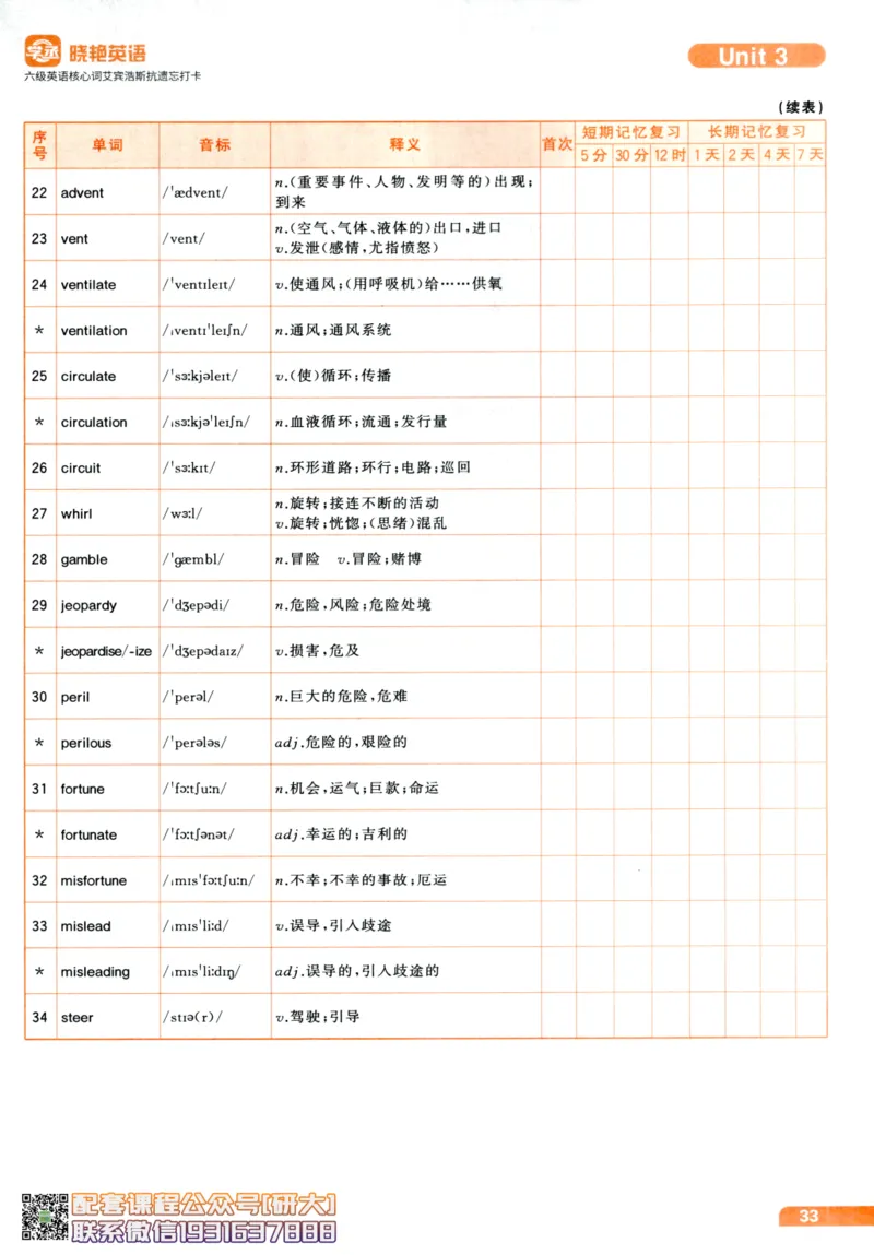 26英语六级-核心词-艾宾浩斯抗遗忘打卡--刘晓燕_2026年6月其他机构_06.2026六级英语26年06月_06.2026六级英语刘晓燕班_00.书籍讲义