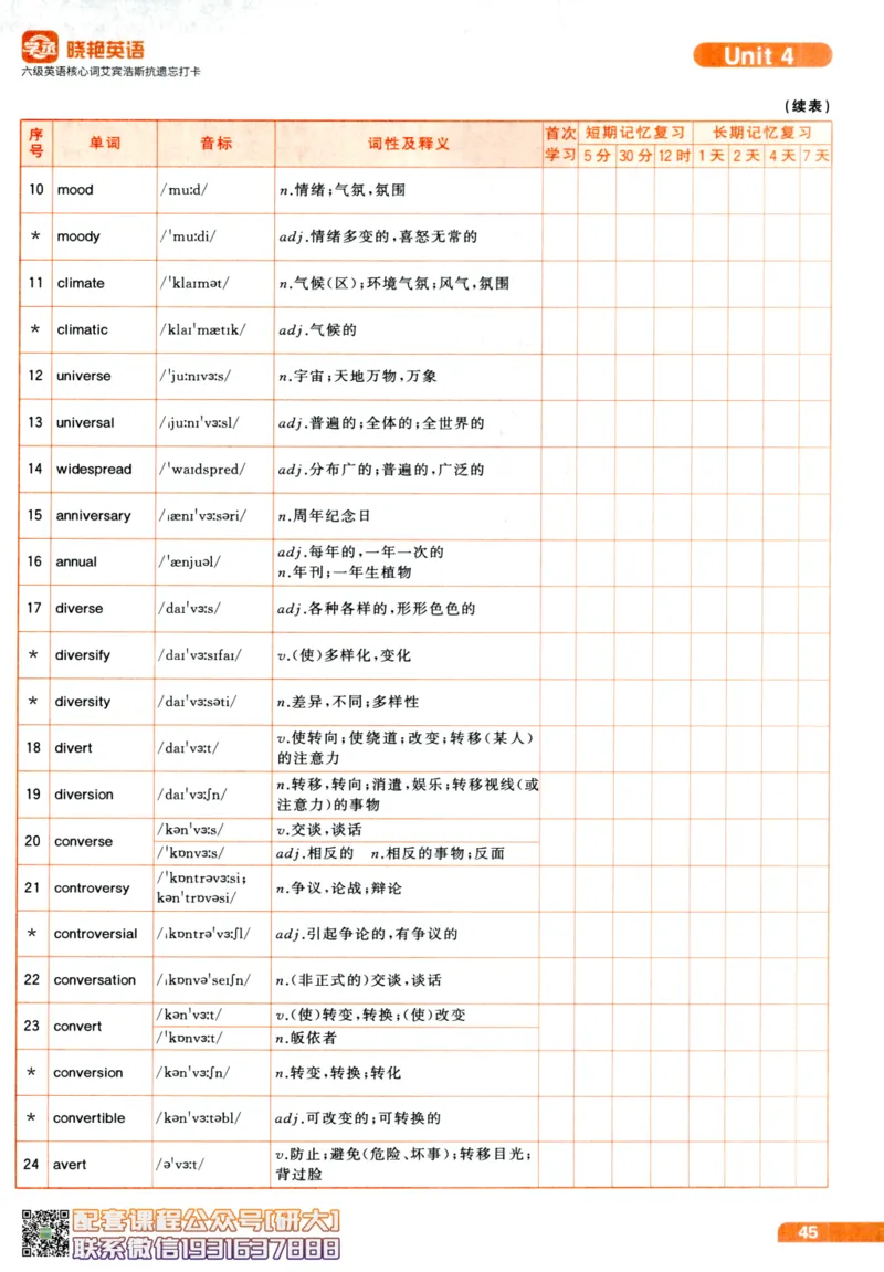26英语六级-核心词-艾宾浩斯抗遗忘打卡--刘晓燕_2026年6月其他机构_06.2026六级英语26年06月_06.2026六级英语刘晓燕班_00.书籍讲义