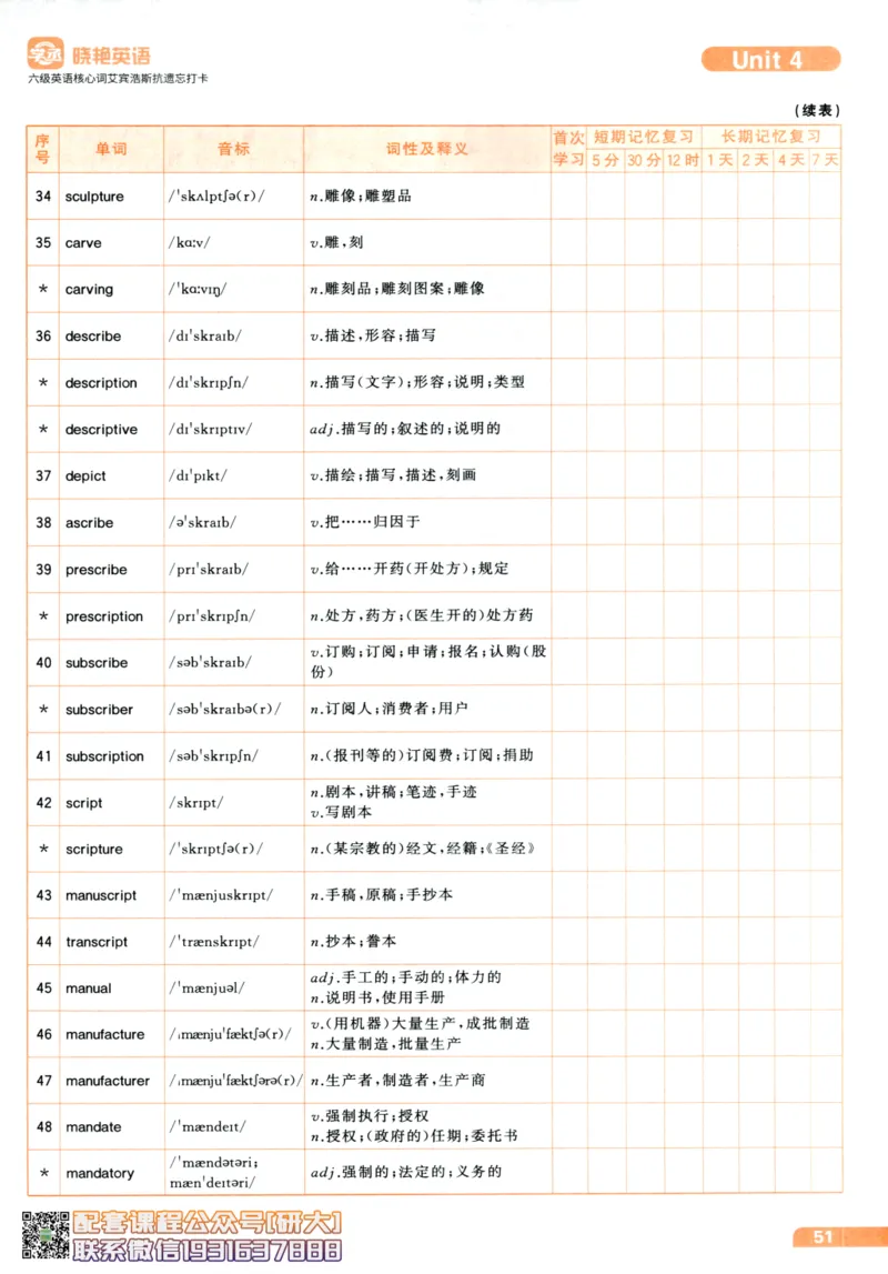 26英语六级-核心词-艾宾浩斯抗遗忘打卡--刘晓燕_2026年6月其他机构_06.2026六级英语26年06月_06.2026六级英语刘晓燕班_00.书籍讲义