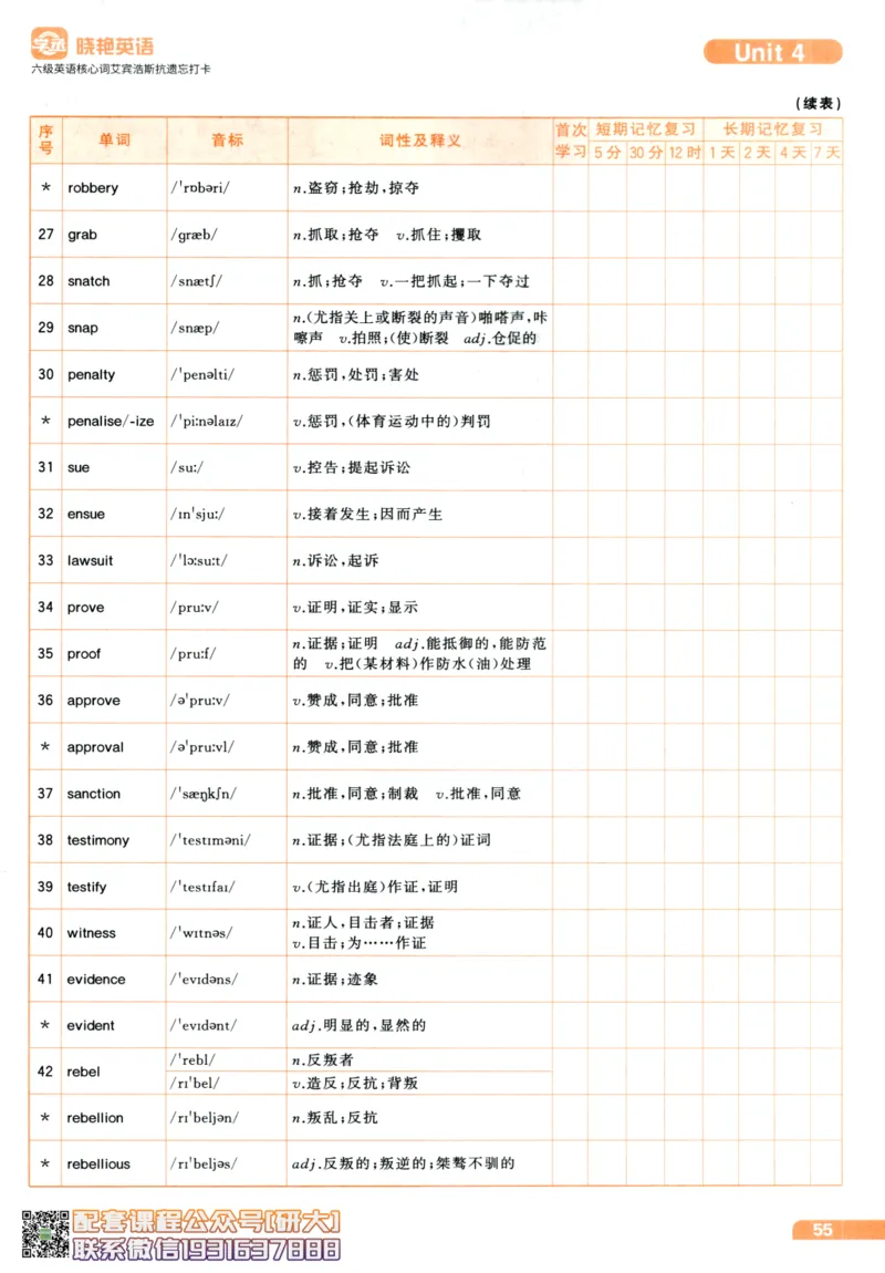 26英语六级-核心词-艾宾浩斯抗遗忘打卡--刘晓燕_2026年6月其他机构_06.2026六级英语26年06月_06.2026六级英语刘晓燕班_00.书籍讲义