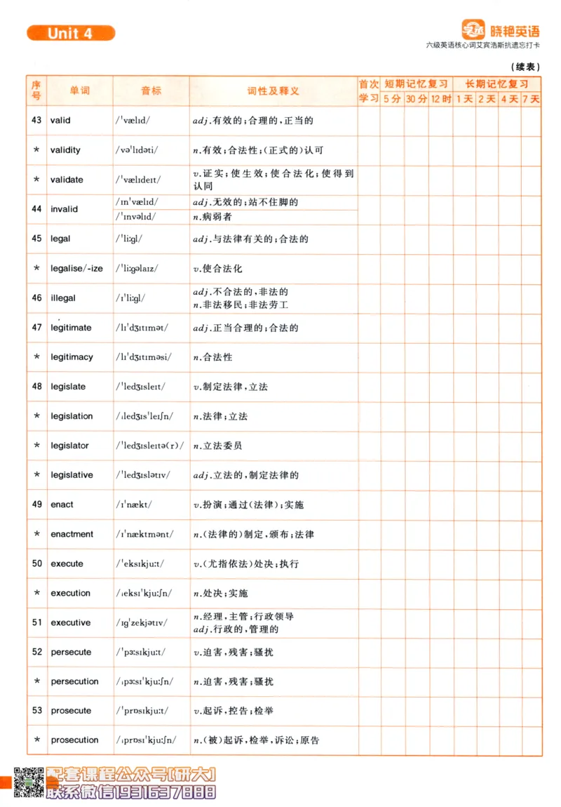 26英语六级-核心词-艾宾浩斯抗遗忘打卡--刘晓燕_2026年6月其他机构_06.2026六级英语26年06月_06.2026六级英语刘晓燕班_00.书籍讲义