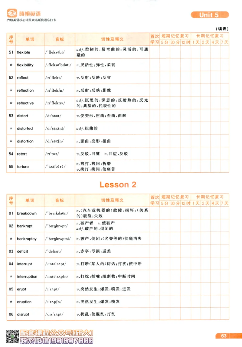 26英语六级-核心词-艾宾浩斯抗遗忘打卡--刘晓燕_2026年6月其他机构_06.2026六级英语26年06月_06.2026六级英语刘晓燕班_00.书籍讲义