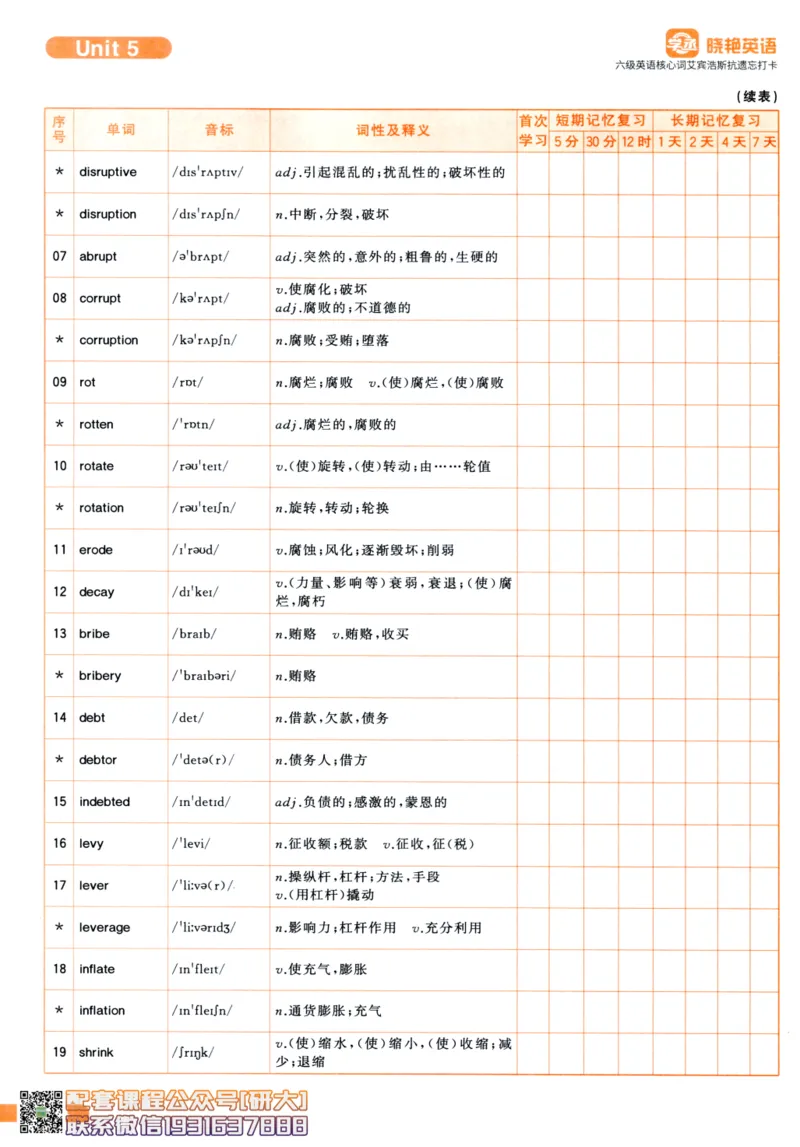 26英语六级-核心词-艾宾浩斯抗遗忘打卡--刘晓燕_2026年6月其他机构_06.2026六级英语26年06月_06.2026六级英语刘晓燕班_00.书籍讲义