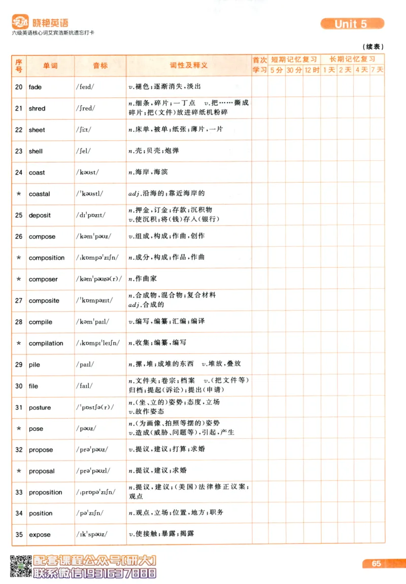 26英语六级-核心词-艾宾浩斯抗遗忘打卡--刘晓燕_2026年6月其他机构_06.2026六级英语26年06月_06.2026六级英语刘晓燕班_00.书籍讲义