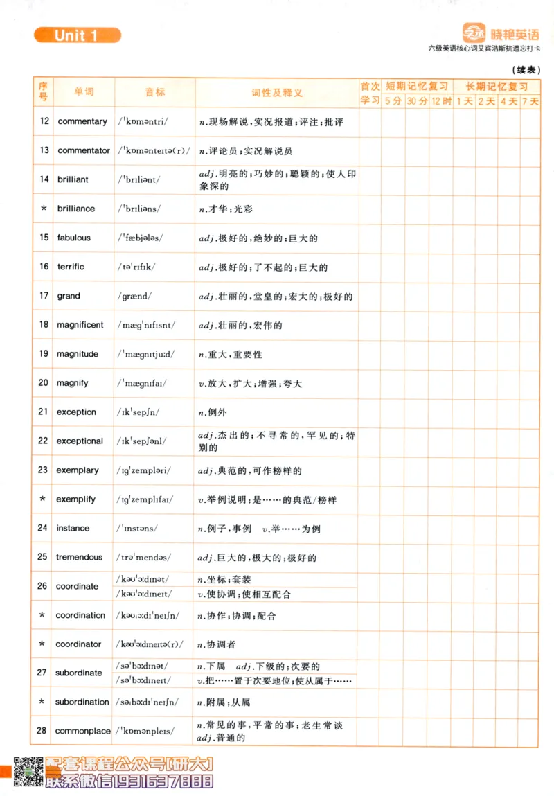 26英语六级-核心词-艾宾浩斯抗遗忘打卡--刘晓燕_2026年6月其他机构_06.2026六级英语26年06月_06.2026六级英语刘晓燕班_00.书籍讲义