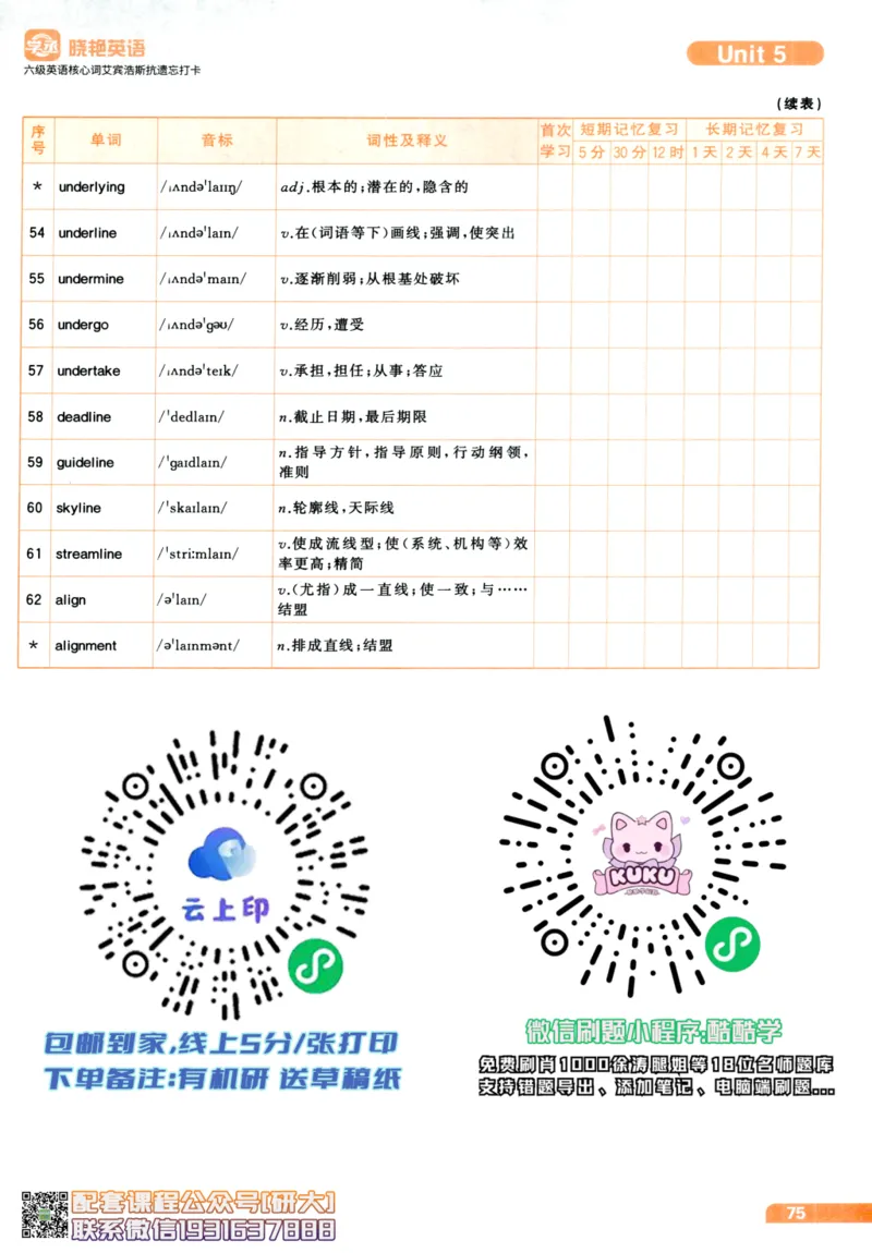 26英语六级-核心词-艾宾浩斯抗遗忘打卡--刘晓燕_2026年6月其他机构_06.2026六级英语26年06月_06.2026六级英语刘晓燕班_00.书籍讲义
