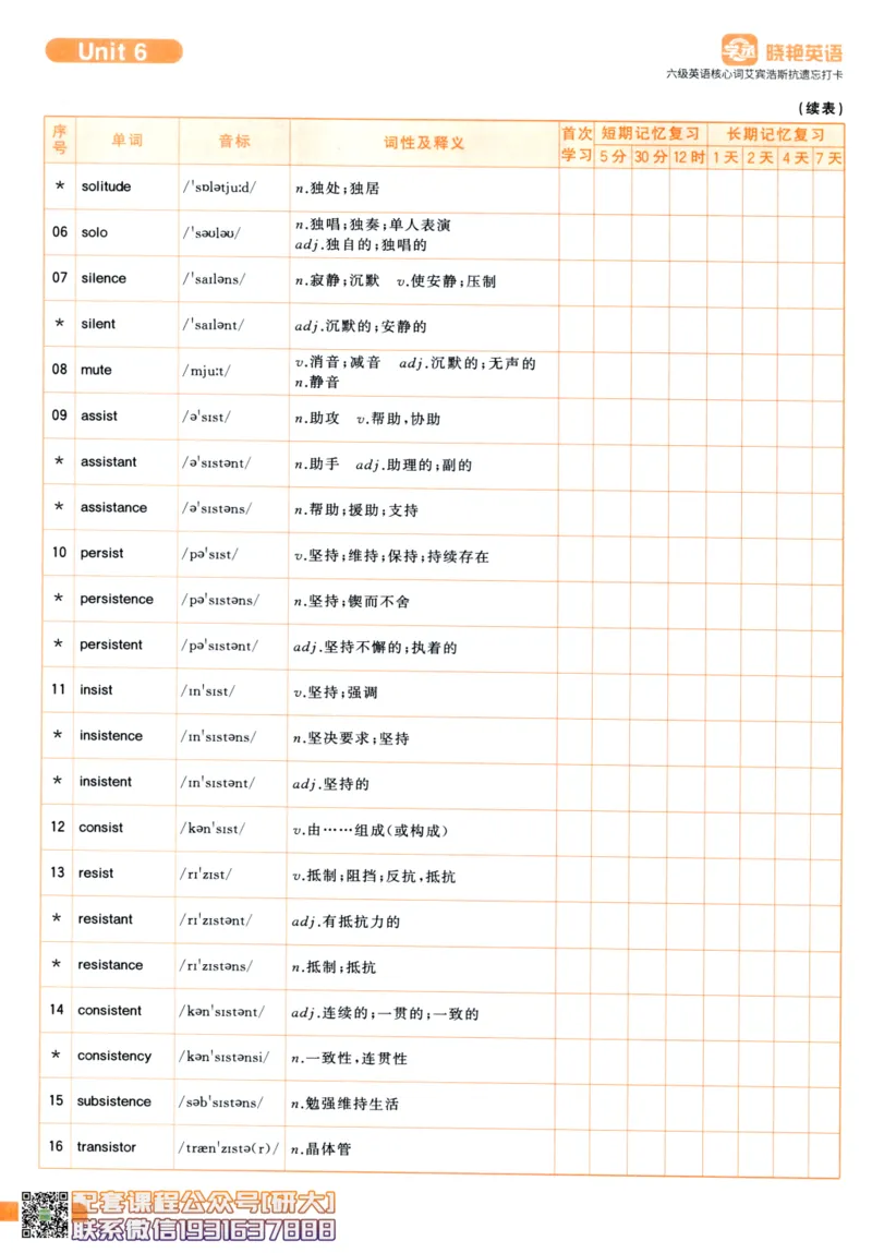 26英语六级-核心词-艾宾浩斯抗遗忘打卡--刘晓燕_2026年6月其他机构_06.2026六级英语26年06月_06.2026六级英语刘晓燕班_00.书籍讲义
