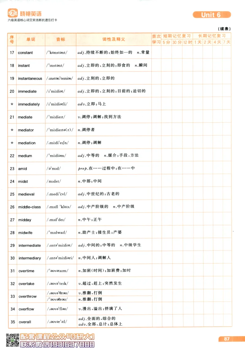 26英语六级-核心词-艾宾浩斯抗遗忘打卡--刘晓燕_2026年6月其他机构_06.2026六级英语26年06月_06.2026六级英语刘晓燕班_00.书籍讲义