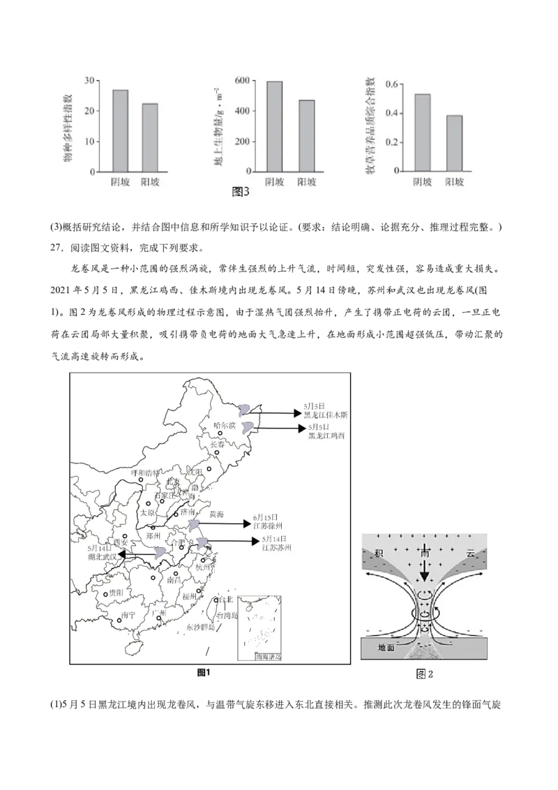 专题03地球上的大气-2022年高考地理真题与模拟题分专题训练（学生版）_2024年新高考资料_1.2024一轮复习_赠2022年高考地理真题与模拟题分专题训练