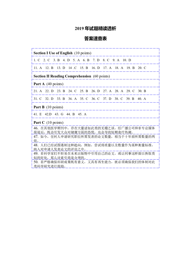2019年考研英语（一）真题及答案_2000-2026年考研英语（一）真题及答案