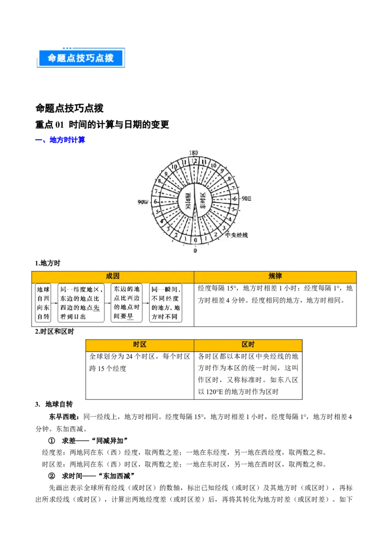 专题02地球运动的规律（原卷版）_2025年新高考资料_二轮复习_2025年高三地理高考二轮复习专项提升（新高考通用）3405802_重点&middot;难点&middot;热点专练（分地区）_北京专用