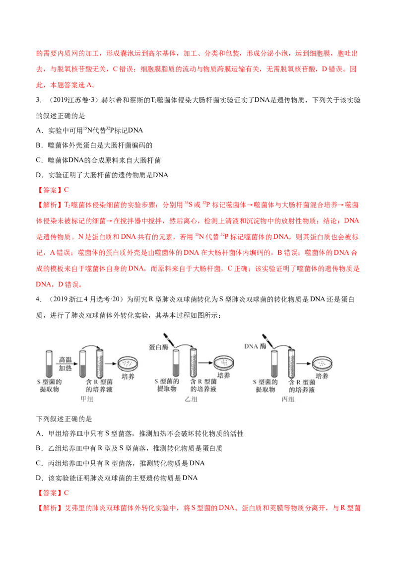 专题04遗传的分子基础-十年（2012-2021）高考生物真题分项汇编（全国通用）（解析版）_高考真题分类汇编(2012-2022)生物_高考真题分项汇编(2012-2021)生物