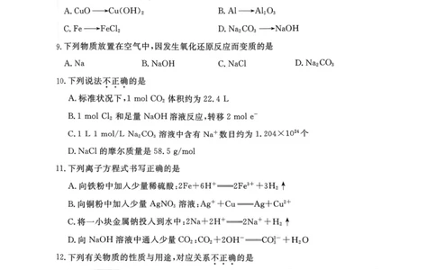 北京市东城区2025-2026学年高一上学期期末化学试卷含答案_2026年02月高一试卷_260202北京市东城区2025-2026学年高一上学期期末