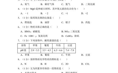 2014年上海市浦东新区中考化学二模试卷_0122026上海中考一模二模真题试卷_2025-2012年_5.上海中考化学一模二模（12-24）_二模_2014年上海市中考化学二模试卷（16份）
