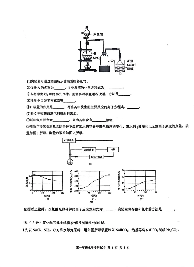 化学_2024年11月试卷_1125海南省先锋联盟2024-2025学年高一上学期11月期中考试_海南省先锋联盟2024-2025学年高一上学期11月期中考试化学试题含答案