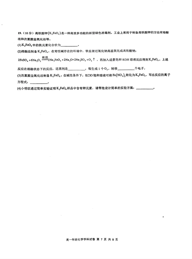 化学_2024年11月试卷_1125海南省先锋联盟2024-2025学年高一上学期11月期中考试_海南省先锋联盟2024-2025学年高一上学期11月期中考试化学试题含答案