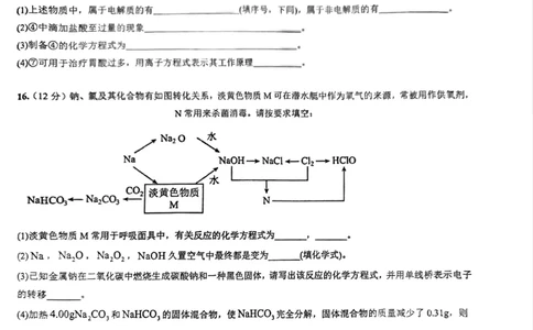 化学_2024年11月试卷_1125海南省先锋联盟2024-2025学年高一上学期11月期中考试_海南省先锋联盟2024-2025学年高一上学期11月期中考试化学试题含答案