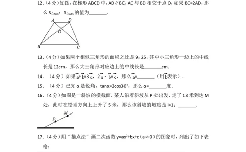 2017年上海市杨浦区中考数学一模试卷_0122026上海中考一模二模真题试卷_2025-2012年_2.上海中考数学一模二模（12-24）_一模_2017年上海市中考数学一模试卷（12份）