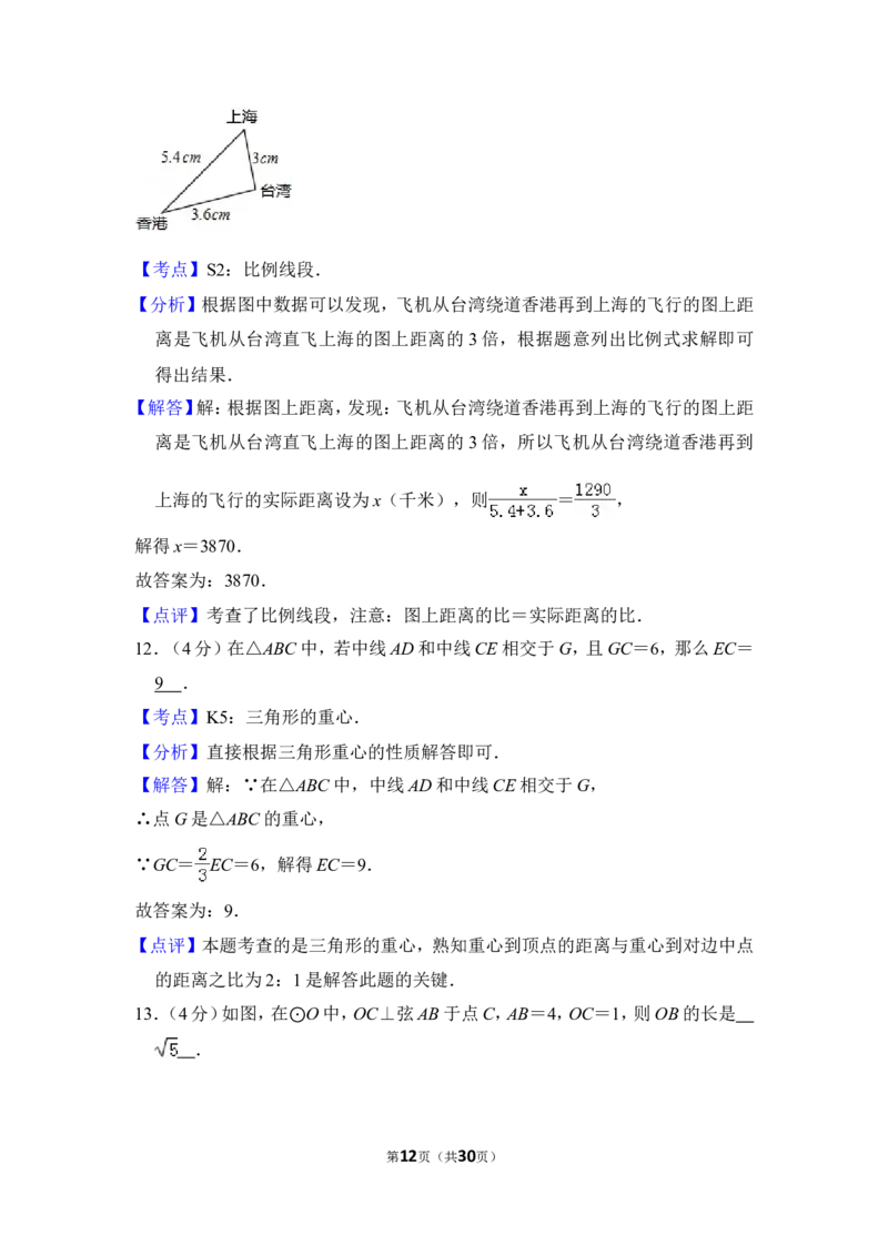 2014年上海市崇明县中考数学一模试卷_0122026上海中考一模二模真题试卷_2025-2012年_2.上海中考数学一模二模（12-24）_一模_2014年上海市中考数学一模试卷（16份）