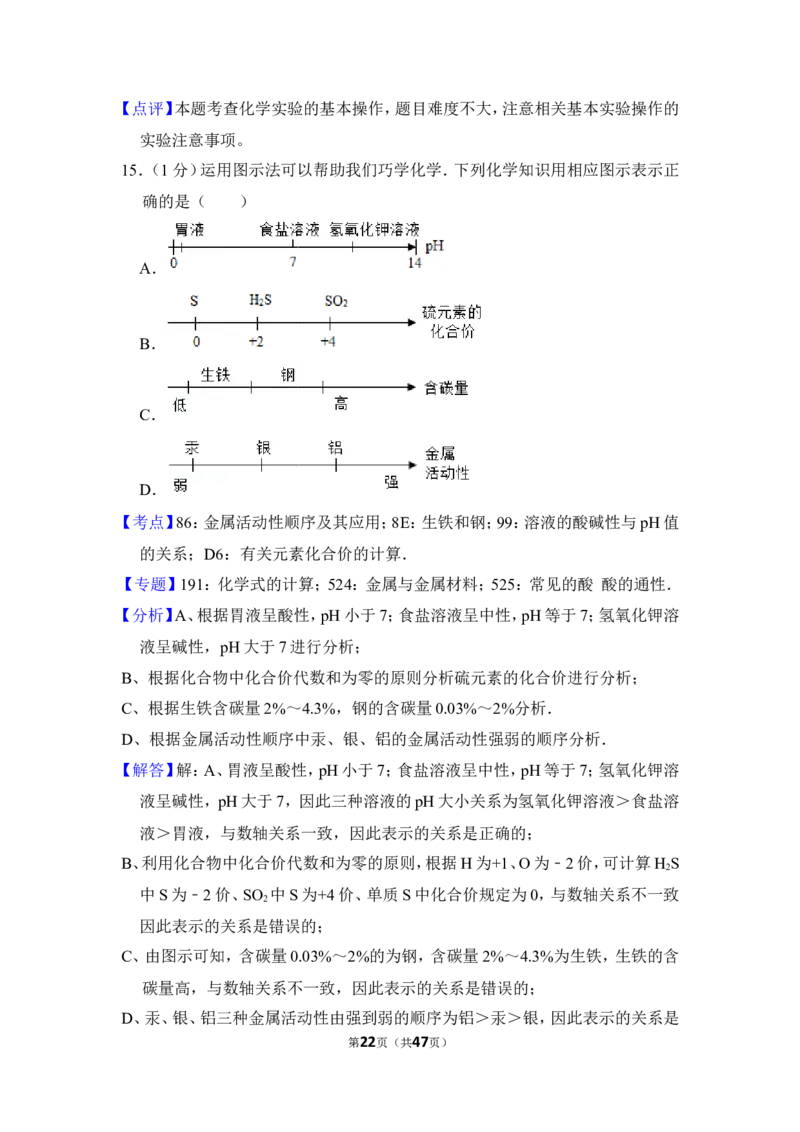2016年上海市杨浦区中考化学二模试卷_0122026上海中考一模二模真题试卷_2025-2012年_5.上海中考化学一模二模（12-24）_二模_2016年上海市中考化学二模试卷（19份）