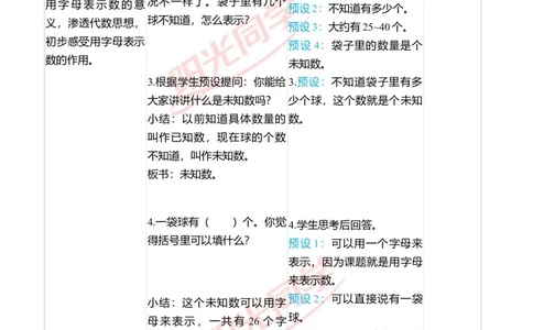 二、教学案例_小学数学人教版单独教案（1-6上下册）_《阳光同学教案》1-6上册（25秋）_阳光同学特级教案数学人教5年级上册_第五单元简易方程