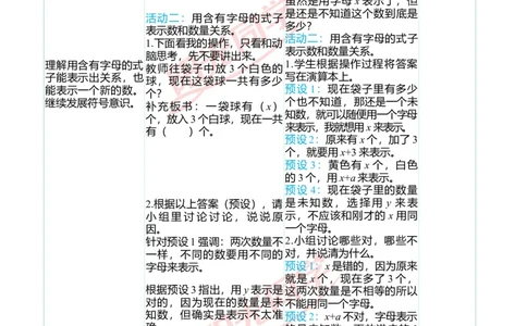 二、教学案例_小学数学人教版单独教案（1-6上下册）_《阳光同学教案》1-6上册（25秋）_阳光同学特级教案数学人教5年级上册_第五单元简易方程