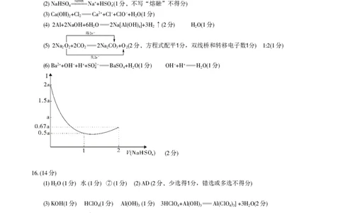 化学答案B&middot;2026年2月高一期末_2026年02月高一试卷_260208安徽省皖江名校联盟2025-2026学年上学期高一期末考试（全）_答案PDF