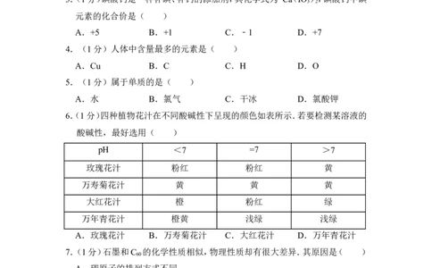2017年上海市杨浦区中考化学一模试卷_0122026上海中考一模二模真题试卷_2025-2012年_5.上海中考化学一模二模（12-24）_一模_2017年上海市中考化学一模试卷（16份）