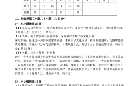历史答案_2025年11月高一试卷_251128安徽合肥市六校联盟2025年秋季学期高一期中考试
