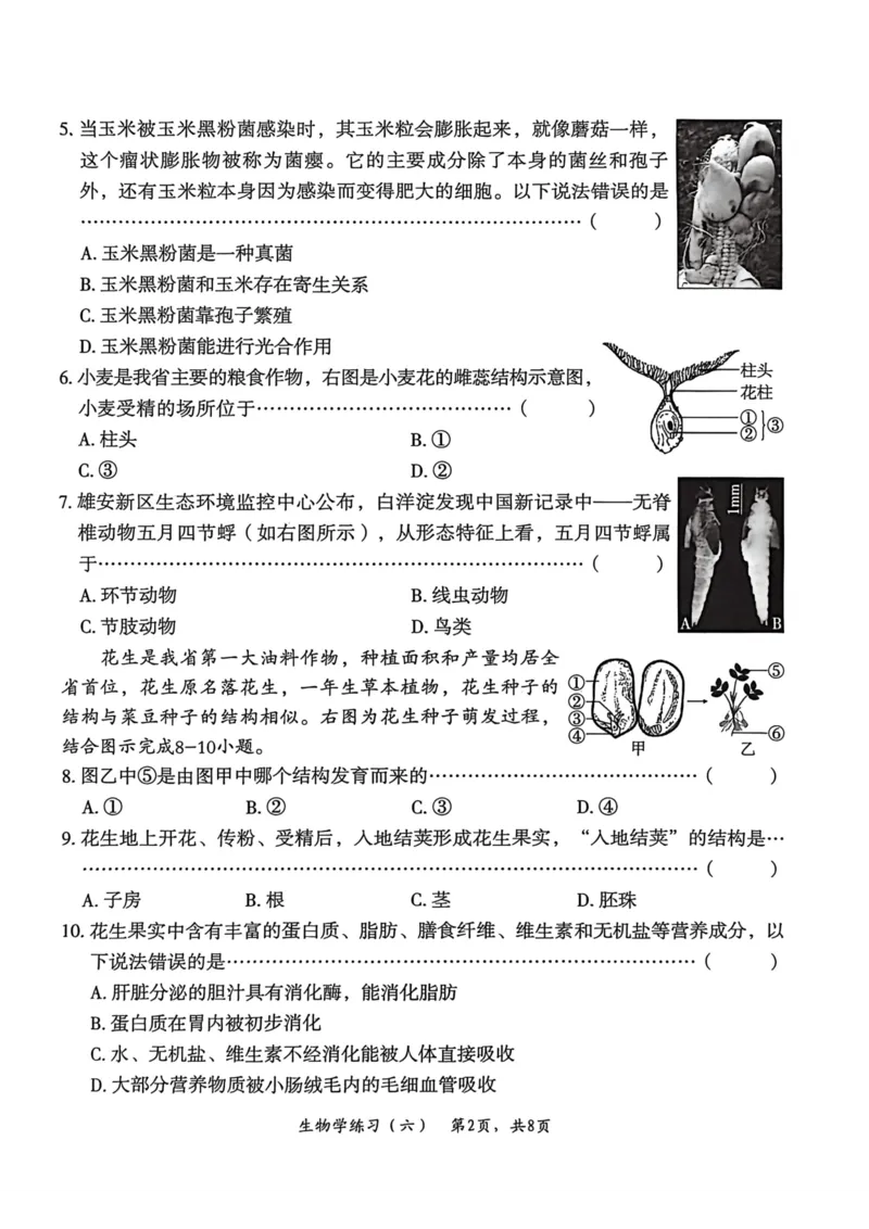 26年麒麟卷生物学（六）_2026河北麒麟卷生物