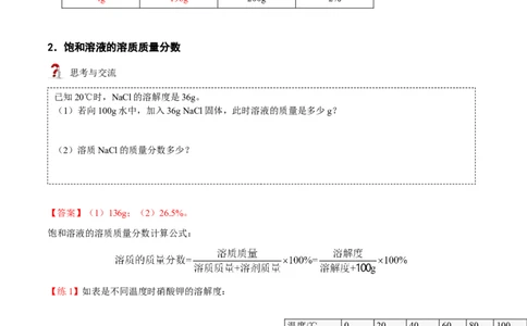 第4讲溶液的浓度-溶质的质量分数（解析版）_初中全科电子版试卷练习试题_化学_9年级上下册化学试题_9年级下试题_人教化学九年级下专项练习（013份）