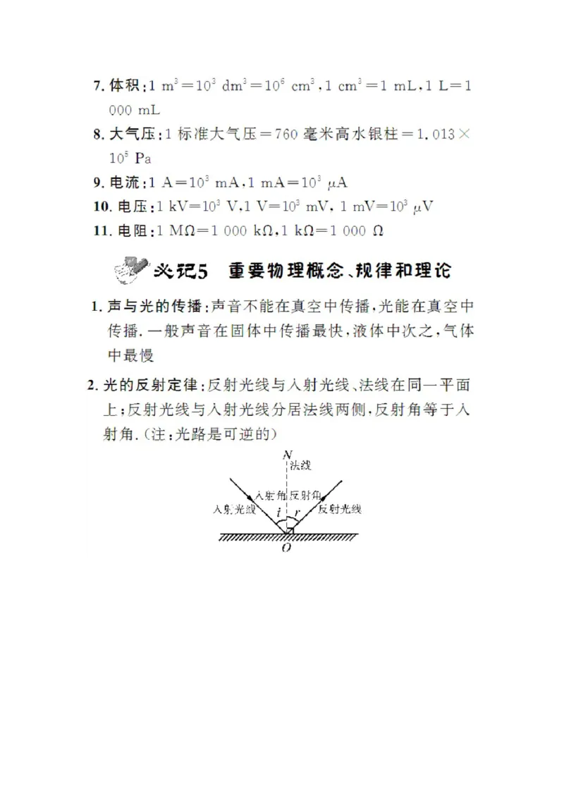 初中物理知识点总结大全（速记版）_《初中全科目知识点汇总》_初中物理知识点汇总