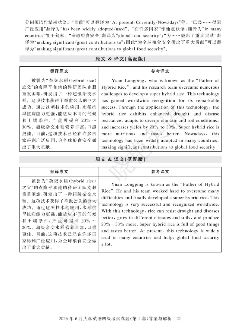 四级-2025年6月答案册_2025刘晓燕四六级_2025年12月刘晓燕六级急救班_其他讲义资料（核心单词等）_四六级历年真题汇总_2025年6月四六级真题+答案解析