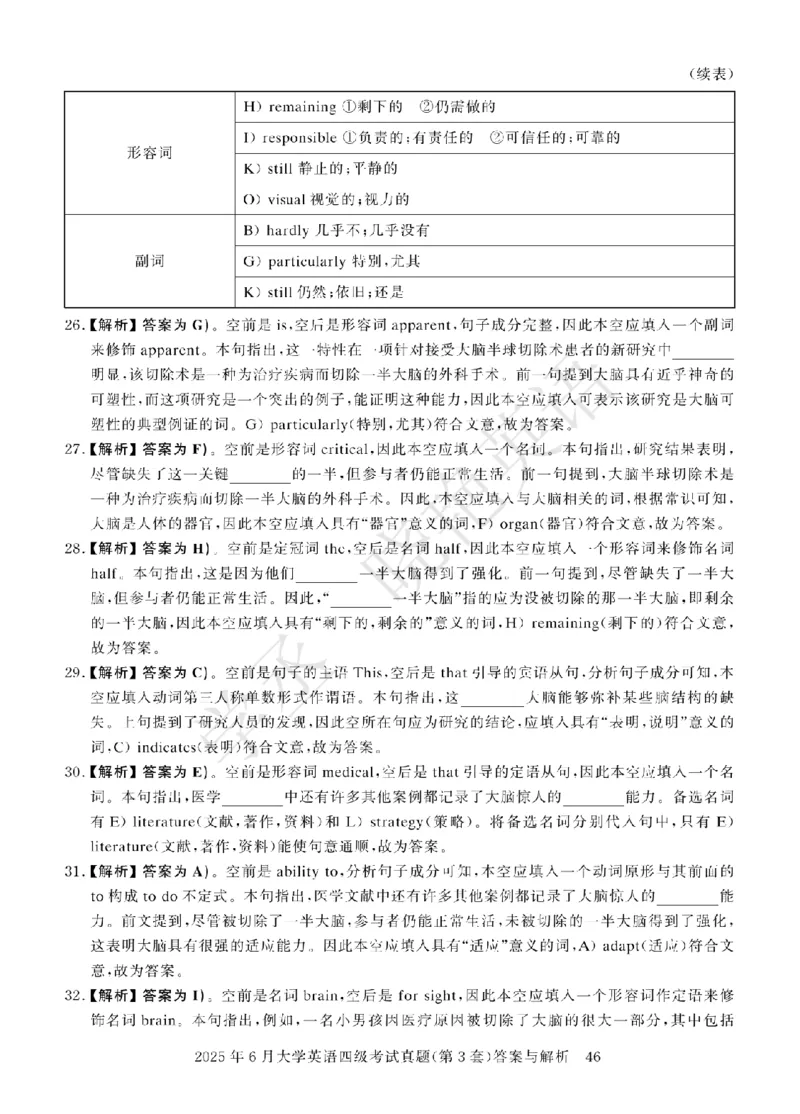 四级-2025年6月答案册_2025刘晓燕四六级_2025年12月刘晓燕六级急救班_其他讲义资料（核心单词等）_四六级历年真题汇总_2025年6月四六级真题+答案解析