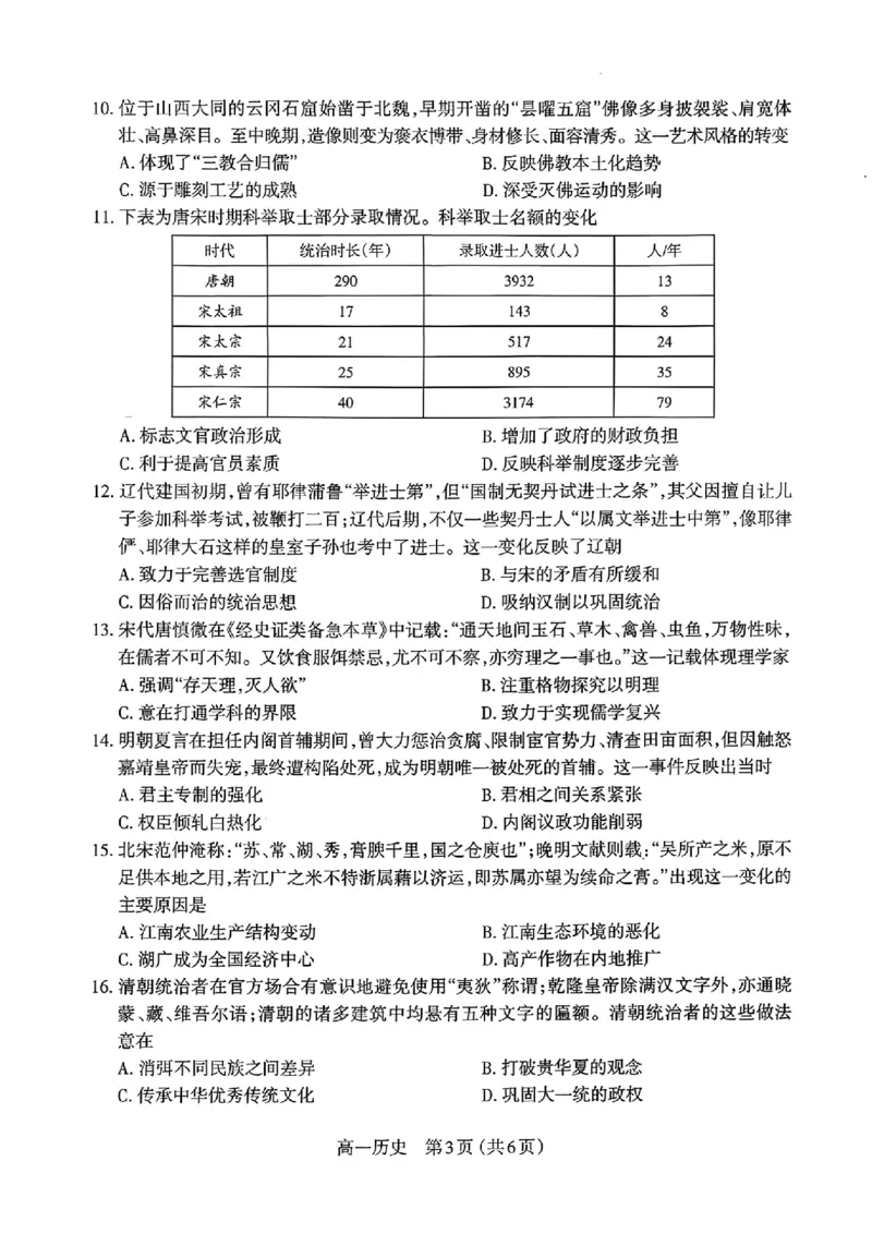 历史太原市2025-2026学年第一学期高一年级期中学业诊断_2025年11月高一试卷_251125山西太原市2025-2026学年第一学期高一年级期中学业诊断（全）