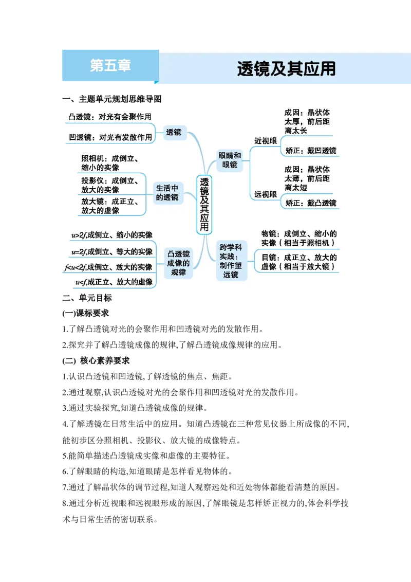 第五章透镜及其应用_初物_八年级上下册+九年级全一册物理_八年级物理上册_全套教学资源_课件教案2_教案_5.第五章透镜及其应用