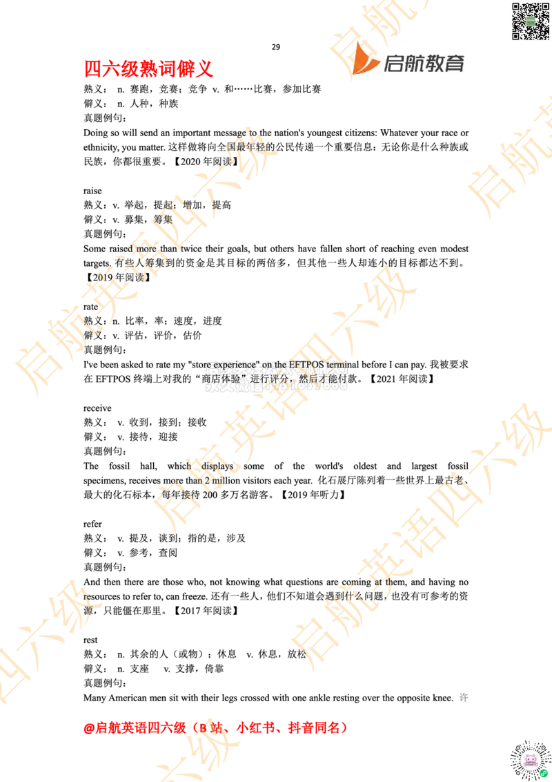 四六级熟词僻义_2026年6月其他机构_05.2026四级英语26年06月_01.2026四级英语启航老师_06.熟词僻义