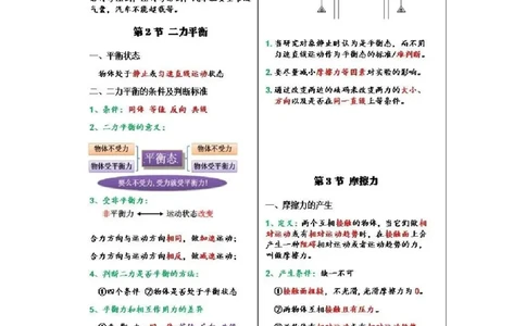 初中物理（八年级下册）彩色学霸笔记_《初中全科目知识点汇总》_初中物理知识点汇总
